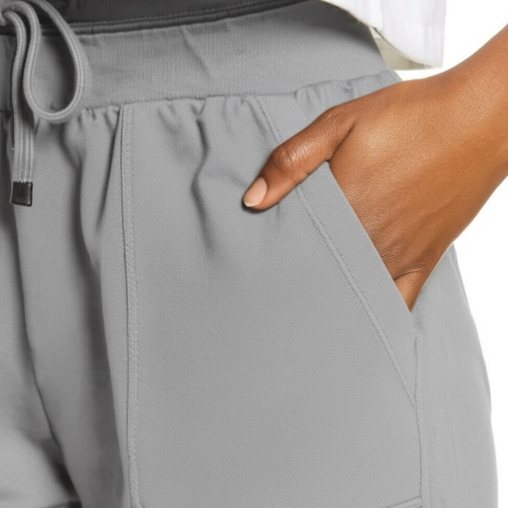 Zella Organic Cotton Shorts Cuffed Hem Drawstring XS Athleisure Granola Girl Gym - Picture 13 of 15